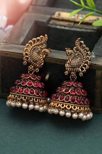 Rani color oxidised earrings