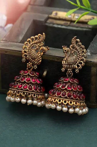 Rani color oxidised earrings