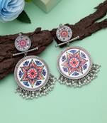 Multi color meena work oxidised earrings