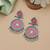 Multi color meena work oxidised earrings
