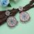 Multi color meena work oxidised earrings