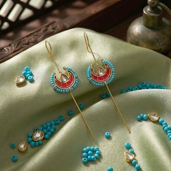 Rani color meena work oxidised ear cuff 2