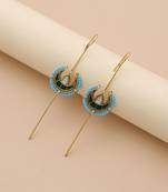 Green color meena work oxidised ear cuff