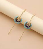 Blue color meena work oxidised ear cuff