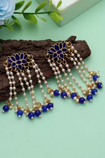 Blue color meenakari earrings