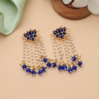 Blue color meenakari earrings 2