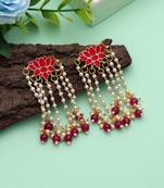 Rani color meenakari earrings