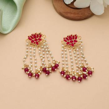 Rani color meenakari earrings 2