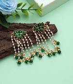 Green color meenakari earrings