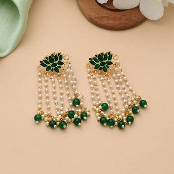 Green color meenakari earrings 2