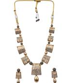 Designer green gold plated ad stone set