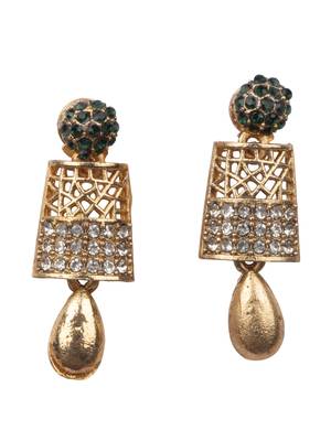 Designer green gold plated ad stone set 3
