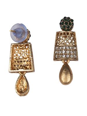 Designer green gold plated ad stone set 4