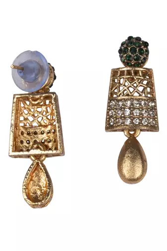 Designer green gold plated ad stone set