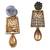Designer green gold plated ad stone set
