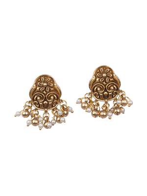 Gold plated pearl temple necklace se 3