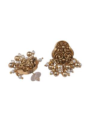 Gold plated pearl temple necklace se 4