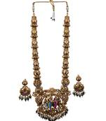 Heritage temple jewelry set south indian gold plated necklace set