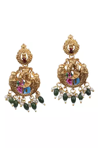 Heritage temple jewelry set south indian gold plated necklace set