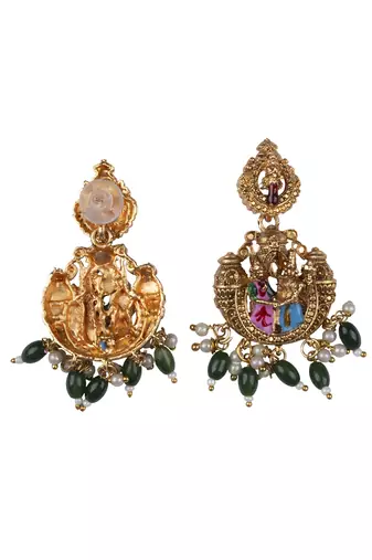 Heritage temple jewelry set south indian gold plated necklace set