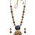 Temple jewelry set antique blue gold plated south indian style necklace set