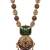 Temple jewelry set antique green gold plated south indian style necklace set