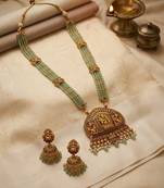 Temple design turquoise necklace set for women