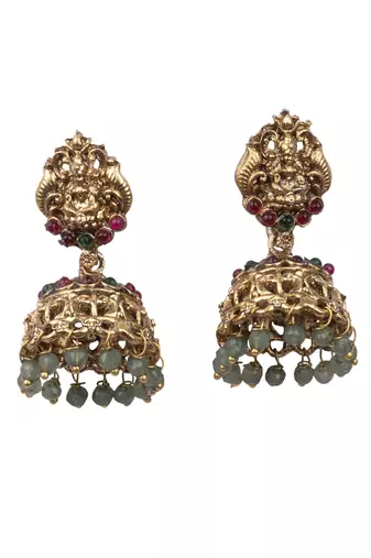 Temple design turquoise necklace set for women