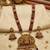 Temple design maroon necklace set for women