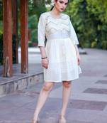Hand work khadi cotton dress