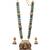 Temple design green necklace set for women