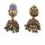 Temple design green necklace set for women
