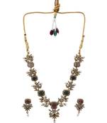 Rose gold plated multicolor ad necklace set