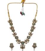 Rose gold plated turquoise ad necklace set