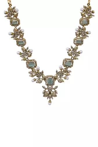 Rose gold plated turquoise ad necklace set