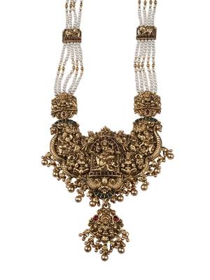 Antique finish white temple necklace set 3