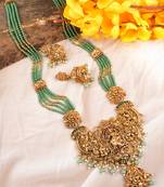Antique finish green temple necklace set