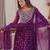 Purple Color Embroidery With Sequin & Thread Detailing Work Faux Georgette Kurti Bottom Set