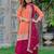 Orange Color Embroidery With Sequin & Thread Detailing Work Faux Georgette Kurti Plazo Set