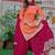 Orange Color Embroidery With Sequin & Thread Detailing Work Faux Georgette Kurti Plazo Set