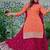 Orange Color Embroidery With Sequin & Thread Detailing Work Faux Georgette Kurti Plazo Set