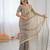 Grey Color Fancy Lace Work At Border Fendy Silk Ready To Wear Saree