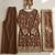 Brown floral embroidered salwar kameez