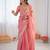 Pink Color Fancy Lace Work At Border Fendy Silk Ready To Wear Saree