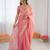 Pink Color Fancy Lace Work At Border Fendy Silk Ready To Wear Saree