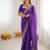 Purple Color Thread & Sequins Embroidery With Badhani Print Work Faux Georgette Saree