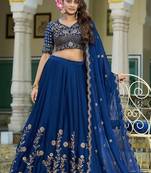 Navyblue Rangoli Silk Embroidered Work Wedding Lehenga Choli