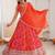 Orange Color Thread With Sequence Work Faux Georgette Lehenga Choli Set