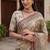 Cream Color Dori With Printed Work Silk Blend Saree