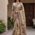 Cream Color Dori With Printed Work Silk Blend Saree